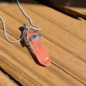 Cherry Quartz Pendant Necklace